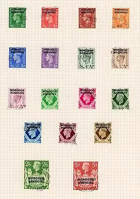 Morocco Agencies 1949 British Currency Set Fine Used On Album Page SG 77/93 • $6.23