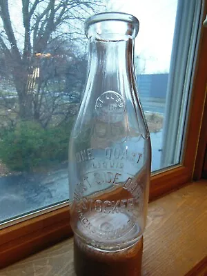 Vintage Modern Dairy Quincy Illinois Embossed Quart Milk Bottle • $20