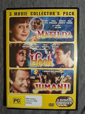 Matilda Hook Jumanji DVD (Triple Movie Pack) • $5
