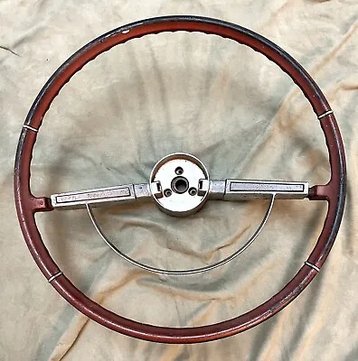 1965 1966 Chevy Impala Steering Wheel Horn Ring Original Vintage Bronze / Maroon • $150