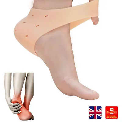 £3.15 • Buy 1xPair Silicone Gel Heel Protector Pain Relief Sleeve Cushion Plantar Fasciitis 