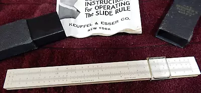 Vintage Keuffel & Esser K & E Beginner's Slide Rule 4058W Hard Case Instructions • $11.99