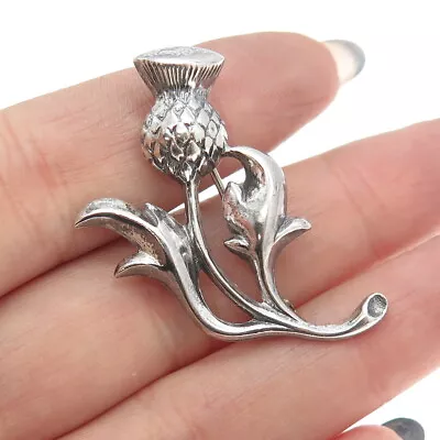 925 Sterling Silver Antique Art Deco Scottish Thistle Pin Brooch • $37.95