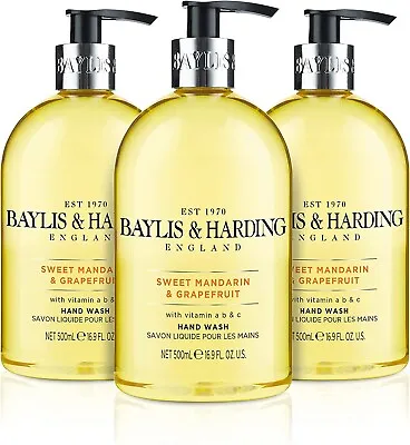 £7.98 • Buy Baylis & Harding Sweet Mandarin And Grapefruit Hand Wash, 500 Ml, Pack Of 3
