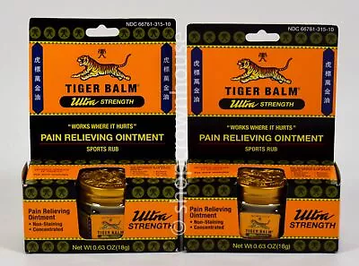 2 Tiger Balm ULTRA STRENGTH Pain Relieving OINTMENT .63oz Sports Rub 11/2025 • $14.95