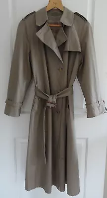 WOMEN's VINTAGE TRENCH COAT M&S ST MICHAEL MAC RAINCOAT UK 12 L Eu40 CHECK LINED • £20