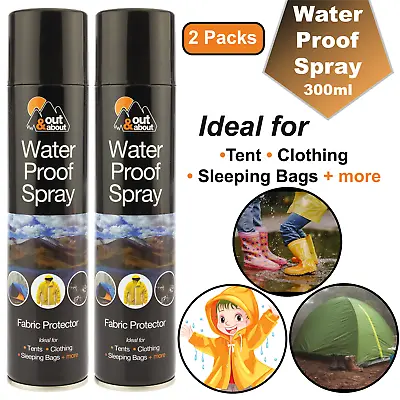 2X Waterproof Spray Fabric Protector 300ml For Clothing Tents Shoes Camping Coat • £7.39
