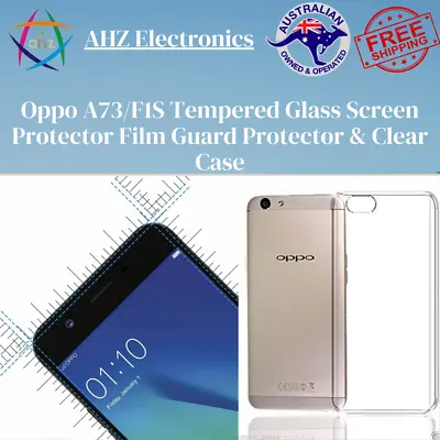 $10.99 • Buy Oppo A73/F1S Tempered Glass Screen Protector Film Guard Protector & Clear Case