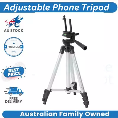 Camera Tripod Stand Phone Holder Adjustable Mount For I-Phone Samsung Travel AU • $8.30