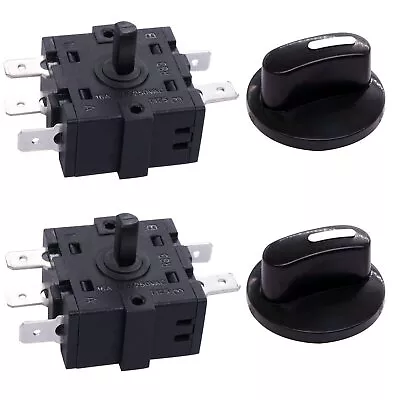 Taiss 2PCS Rotary Switch 125/250VAC 16A 4 Position 3 Speed Universal Speed Se... • $16.09