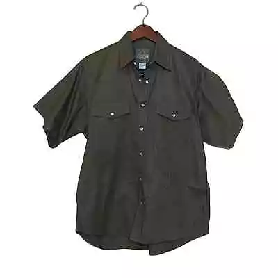 Cowboy Authentic Workwear Vintage Mens Pearl Snap Heavy Canvas Shirt Size Large • $18