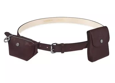 Longchamp Le Pliage Cuir Ladies' Belt Bag Coin Purse Mini Pouch ~NIP~ Burgundy • $193.50