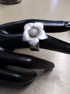 Flli Menegatti Sterling Silver Flower Ring Size 8 16.3 Grams 925 • $125.19