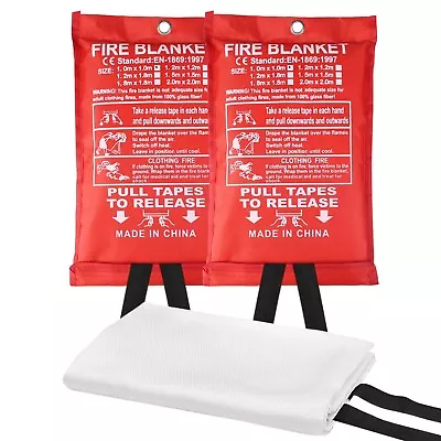 2PCS Prepared Emergency Fire Blanket Safety Retardant 39''x39'' For Home Kitchen • $18.95