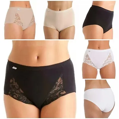 La Marquise Maxi Briefs Ladies Cotton Rich Full Cover Knickers Underwear 3 Pairs • £11.99
