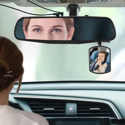 Baby Safty Car Mirror Adjustable Rear View Facing Back Seat Mirror • £11.46