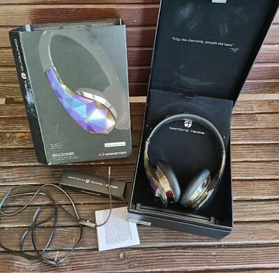 Monster Diamond Tears Wired Headphones Black Diamond Edition ONE SIDE WORKS • $60