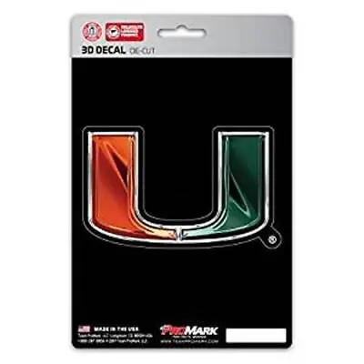 Miami Hurricanes Die Cut 3D Logo Decal [NEW] NCAA Car Sticker Emblem Truck • $5.95