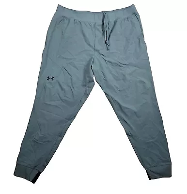 Under Armour Pants Joggers Mens XXL Rush Running Track Bottoms Sports Green Blue • $24.99