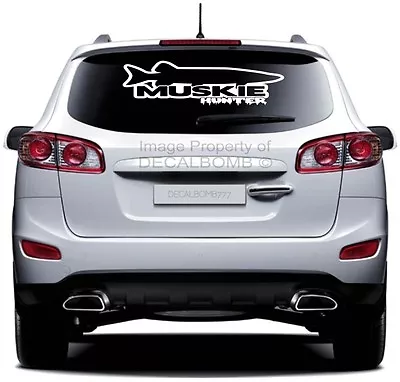 Muskie Hunter Decal Sticker 36  X 10  Fish Rod Boat Bass Trout Lure Turbo Diesel • $18.99