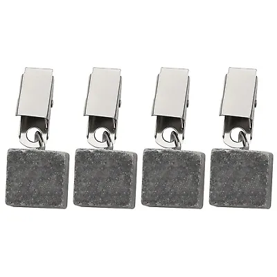 4Pcs Marble Stone Tablecloth Weights Table Cover Hangers Pendants With Clips Set • $7.73