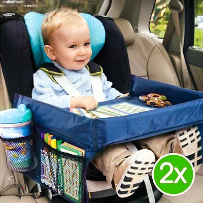 $17.50 • Buy 2x Car Child Safety Seat Snack Travel Tray Waterproof Kids Drawing Board Table