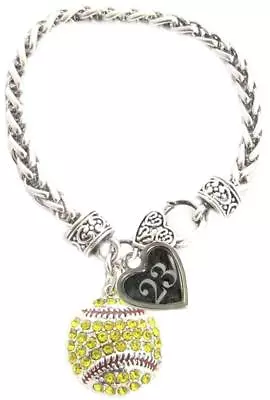 $21.99 • Buy Custom Softball Crystal Claw Bracelet Jewelry Jersey Numbers 00-49 Available