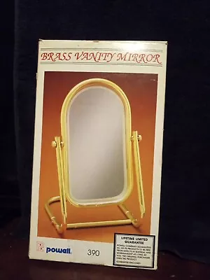 Pretty Vintage Brass Tilt Top Vanity Mirror Make Up Mirror New In Box • $25