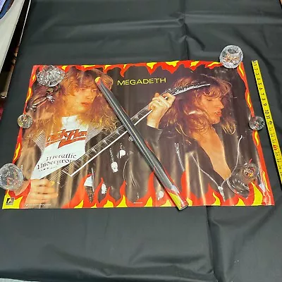 VINTAGE 1987 MEGADETH POSTER ANABAS AA301 35x24.5  NOS SEALED P27 • $100