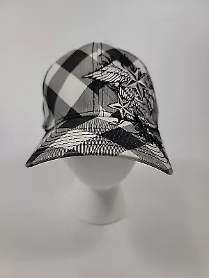 Miami Ink Hat Cap Fitted One Size White Black Plaid Eagle Wings And StarsTattoo • $12.99