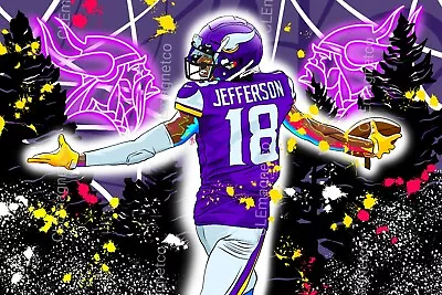 Justin Jefferson #18 HOLOGRAPHIC STICKER - Minnesota Vikings WR NFL • $5.49