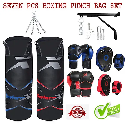 Boxing Sparring Gloves UFC MMA Focus Pads Fighter Training Speed Punch Bag Set • $104.38