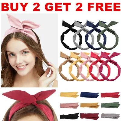 £3.99 • Buy Wire Headbands Wired Head Scarf Suede Rockabilly Hair Bands Wrap Vintage 50s 60s
