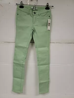 DKNY Girls Mint Green Skinny Jeans Stretch Pockets Sz 8 NWT • $12.99