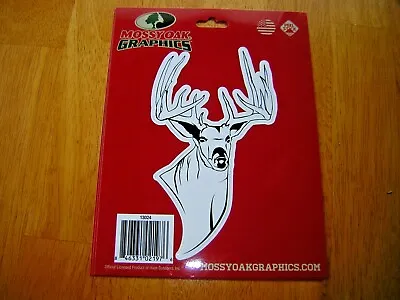 NEW TWO (2) Mossy Oak Graphics Deer Decal -  Buck Window Decal White 6.  X 4  • $6.95