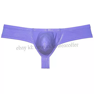 Sex Men Shiny Metallic Cheek Underwear Mini Bikini Trunks 1/3 Rear Skimpy Briefs • $10.34