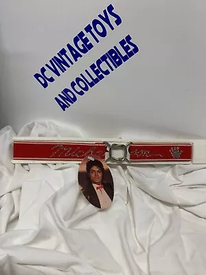 Vintage 1984 Lee Michael Jackson Stretch Belt Red  & Metallic Silver Thread • $39.99