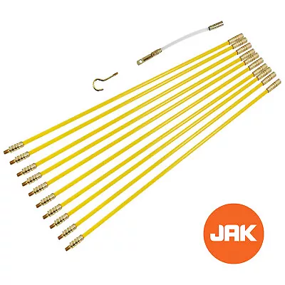 Jak Quality 33cm - 1m Cable Access Kit Electrician Wire Pull Rod Draw Extend • £9.95