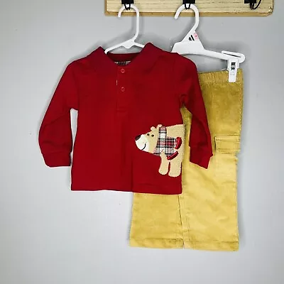 Mud Pie Boys Two Piece Longsleeved Shirt Corduroy Pants Outfit 9–12 Months New • $9.75