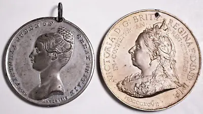 Rare 1838 Queen Victoria Coronation Medal By T. Halliday + Spinks Jubilee Medal • $348.14