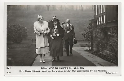 RP 1937 Postcard Royal Visit Queen Elizabeth Shibden Hall Halifax Yorkshire • £5.99