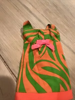 1971-72 TWO WAY TIGER  DRESS #3402 Vintage Barbie Doll SHIRT TOP Orange & Green • $29.99