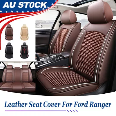 Breathable Leather Car Seat Covers Full Set/Front Cushions For Ford Ranger Auto • $107.33