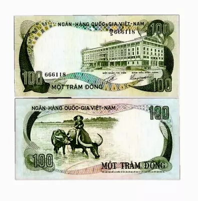 VIETNAM South 100 DONG P-31 1972  Water Buffalo  AUNC Currency Vietnamese NOTE • $9.99