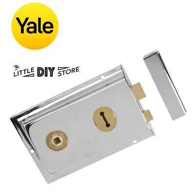 Rim Lock Mortice Door Yale Traditional Polished Chrome Internal Shed Gate P334 • £13.99