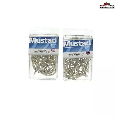 50 Mustad Circle Hooks Saltwater Size 14/0 ~ New • $35.95