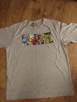 Used MARVEL Spiderman T Shirt Size XL In Grey. Multi Coloured Logo.  • £3.99