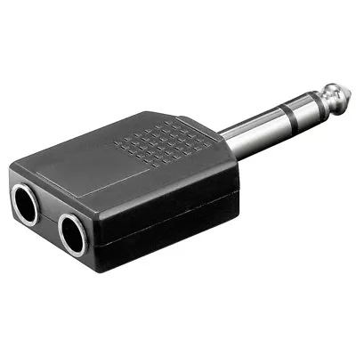 £4.16 • Buy Adapter 2 Jack Socket Clutch Female 6,3mm - 1 Male Plug Headphones