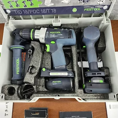 Festool TID18 HPC 40 I Set PDC18 Impact Driver PDC 18 Drill Driver Kit 576490 • $425