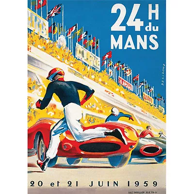 NEW Vintage Le Mans 24H 1959 Racing Classic Reproduction Poster - A3 420 X 297mm • £3.60